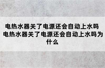 电热水器关了电源还会自动上水吗 电热水器关了电源还会自动上水吗为什么